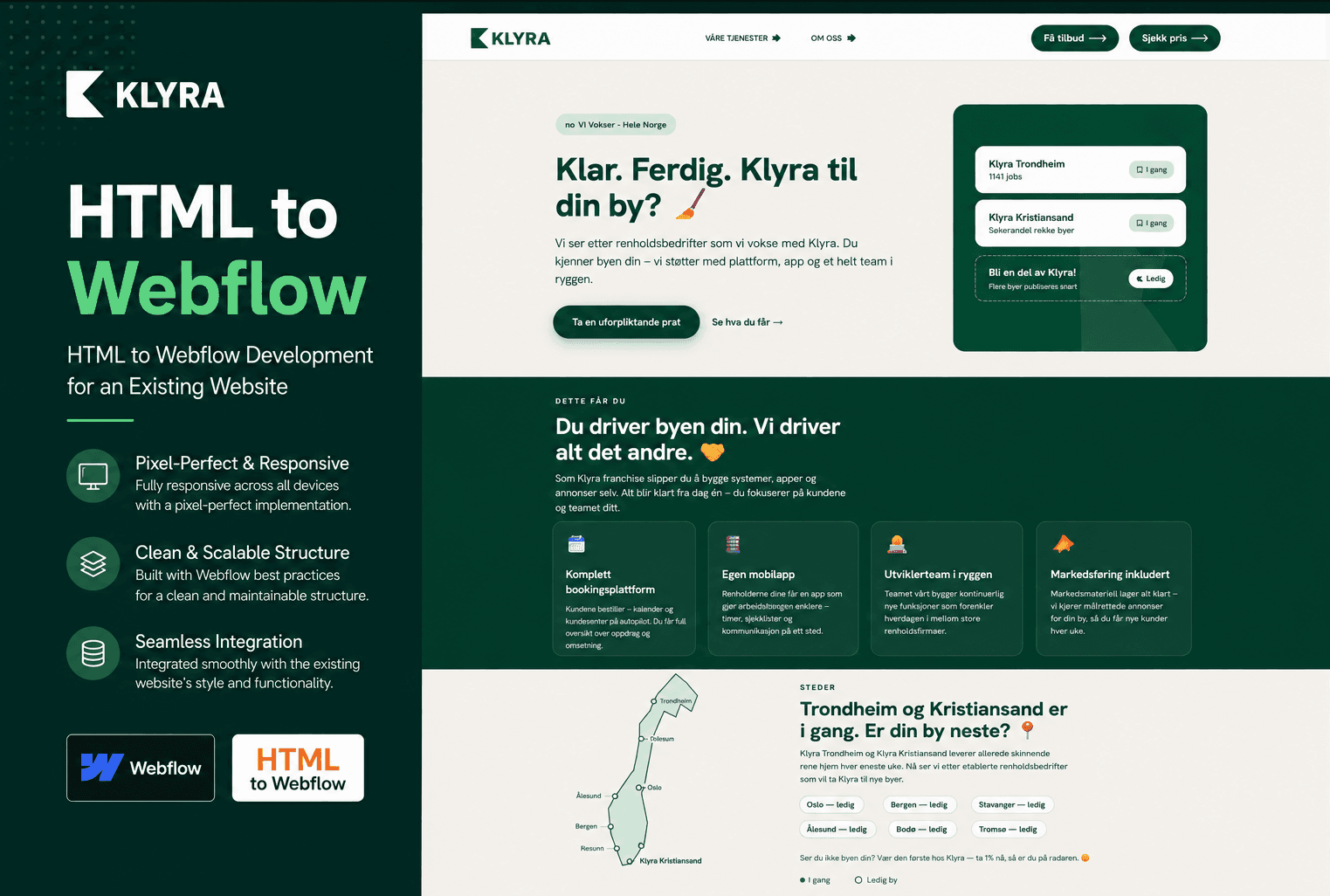 HTML to Webflow Development | Responsive Webflow Page preview