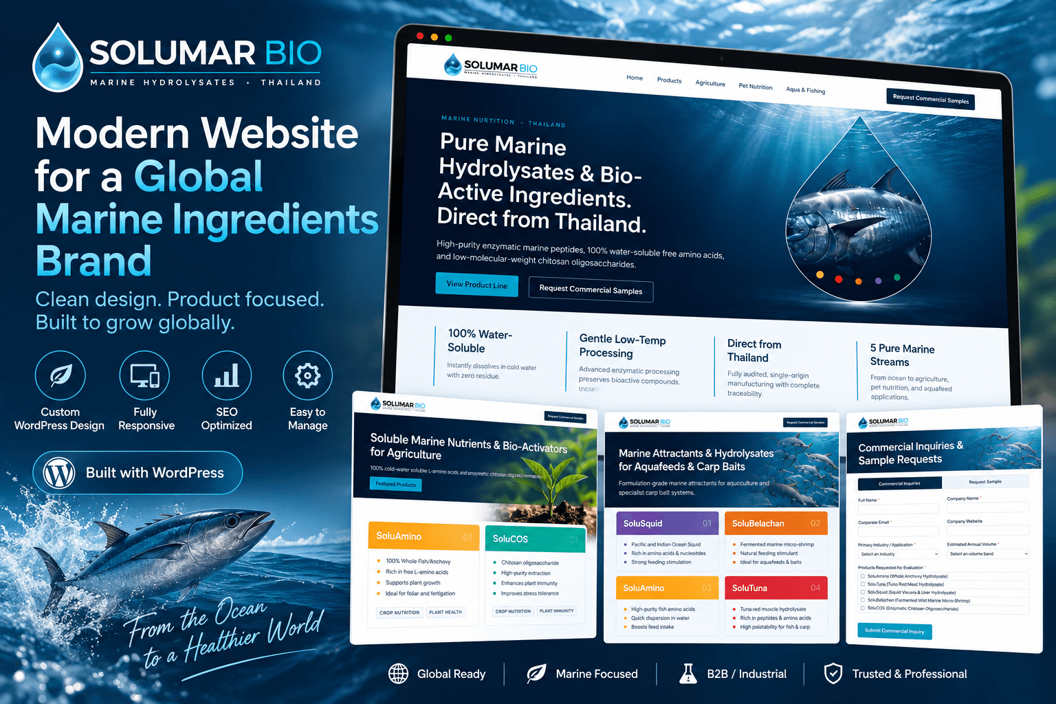 SolumarBio Product Website (WordPress) preview
