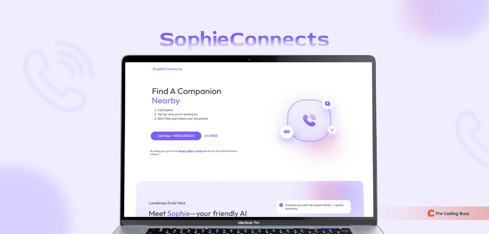 SophieConnect App Landing Page (Webflow) preview