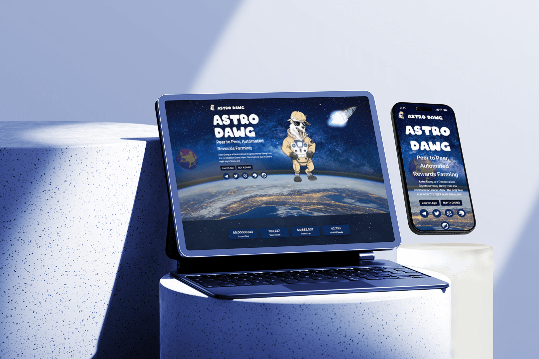 AstroDawg NFT landing page hero and collection intro sections